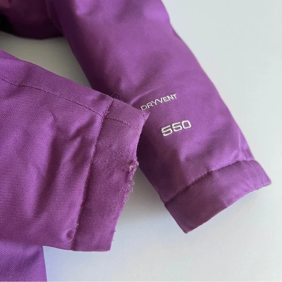 North Face down jacket girls large 14 16 Greenland parka purple Hyvent hooded - Picture 6 of 11